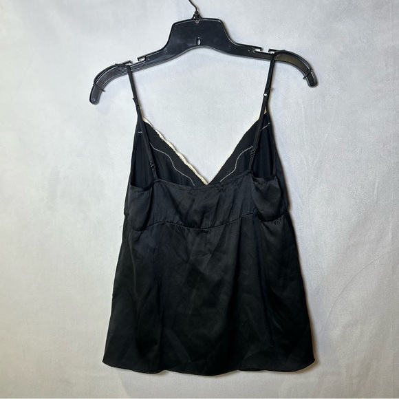 Gold Hawk Black Silk Lace Trim Y2K Babydoll Top, Cami. Size S - Picture 2 of 6
